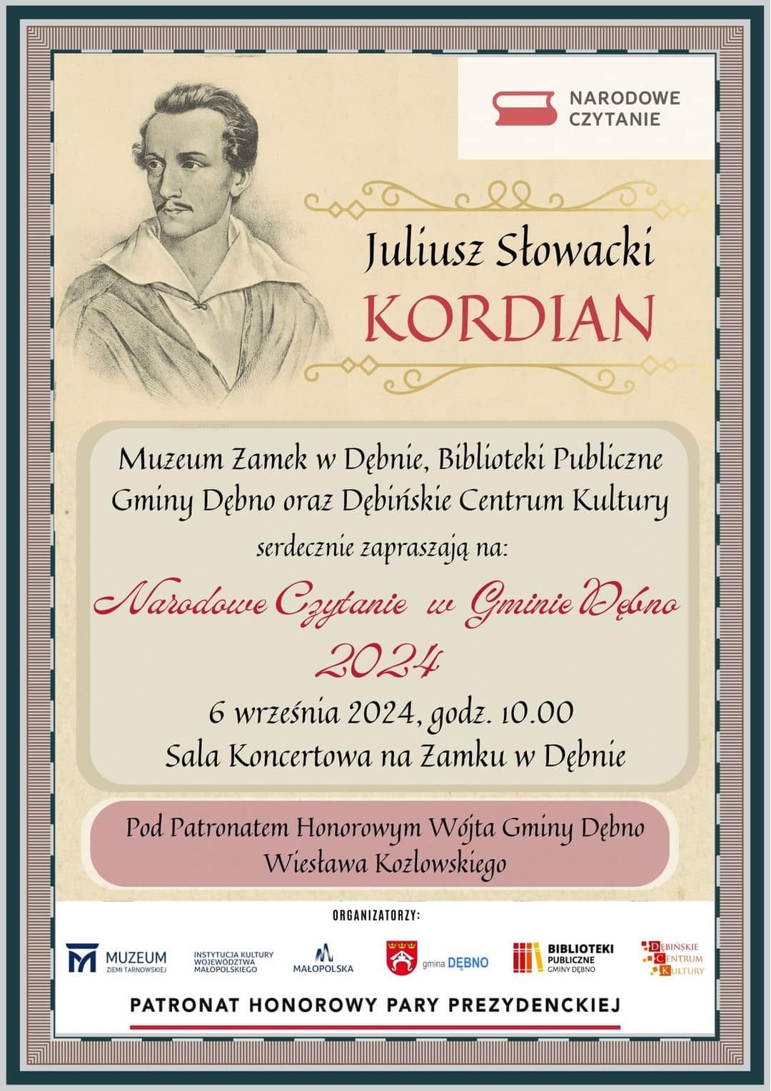 Narodowe Czytanie – Kordian Juliusza Słowackiego