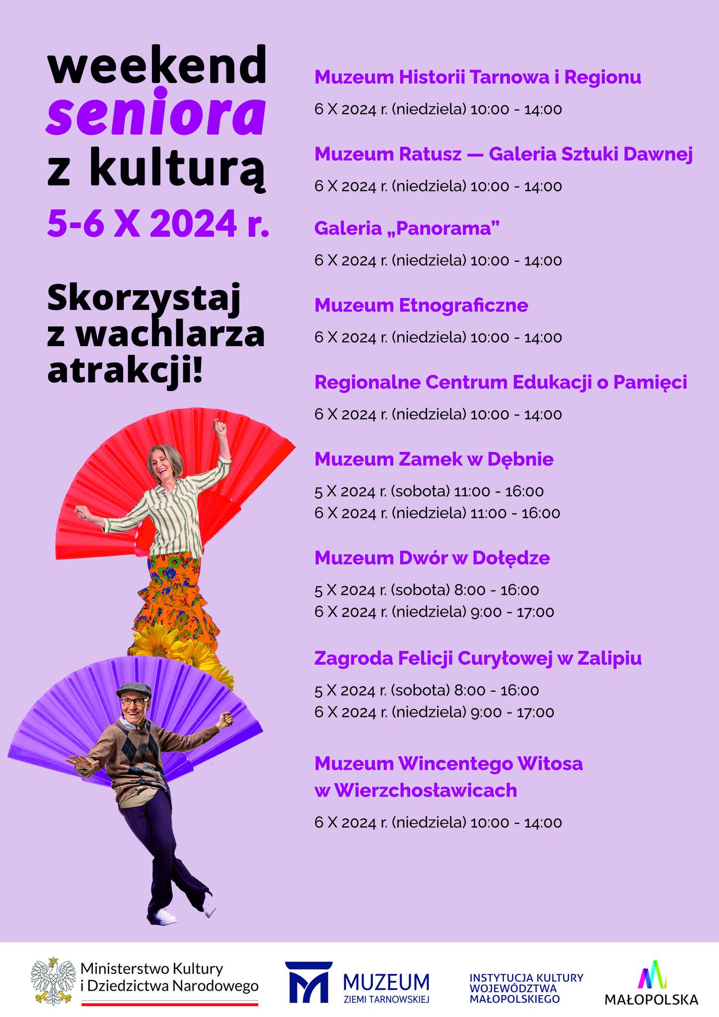 Weekend seniora z kulturą 5–6 października 2024 w Muzeum Ziemi Tarnowskiej