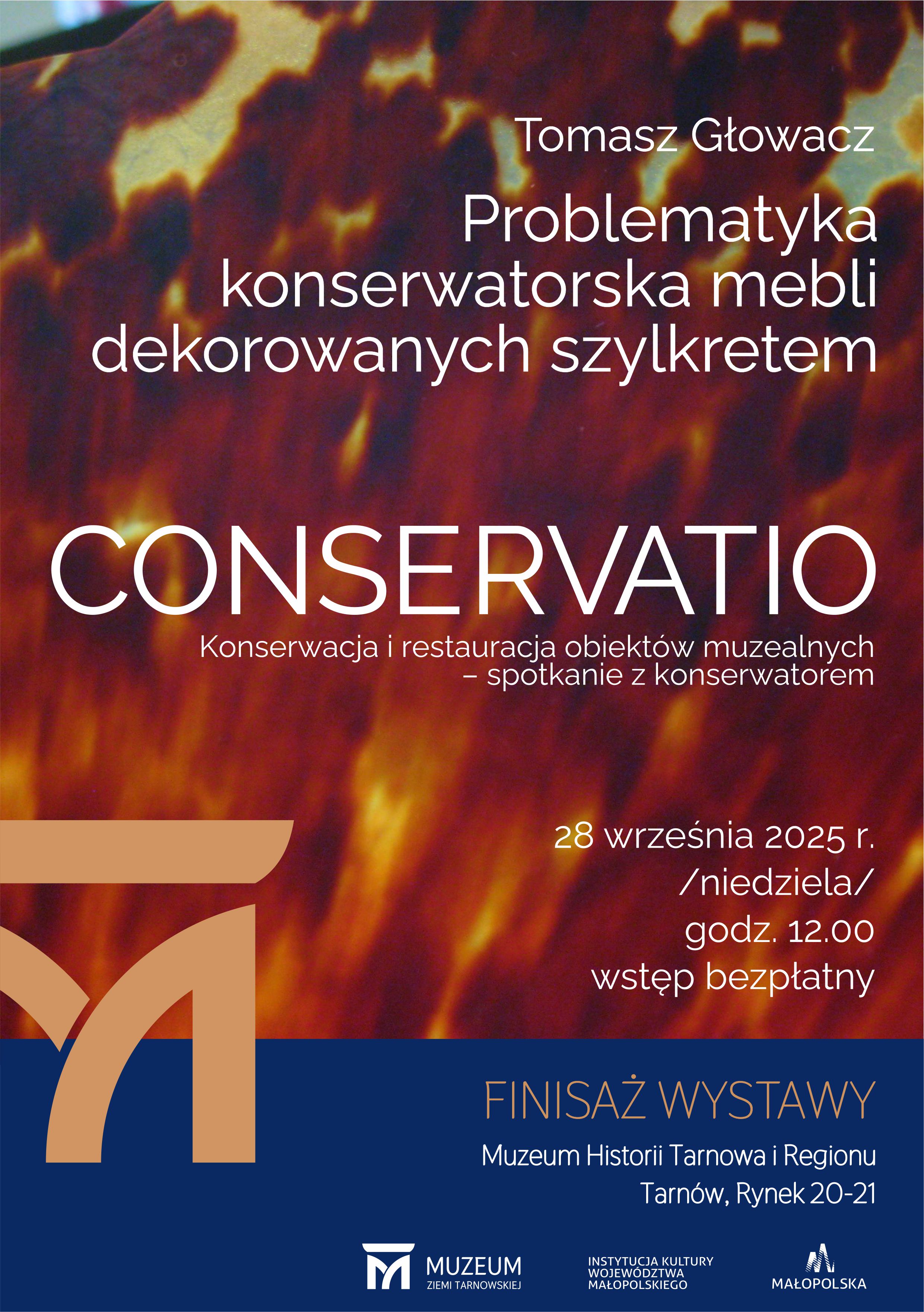 Plakat wydarzenia Conservatio – konserwacja i restauracja obiektów muzealnych