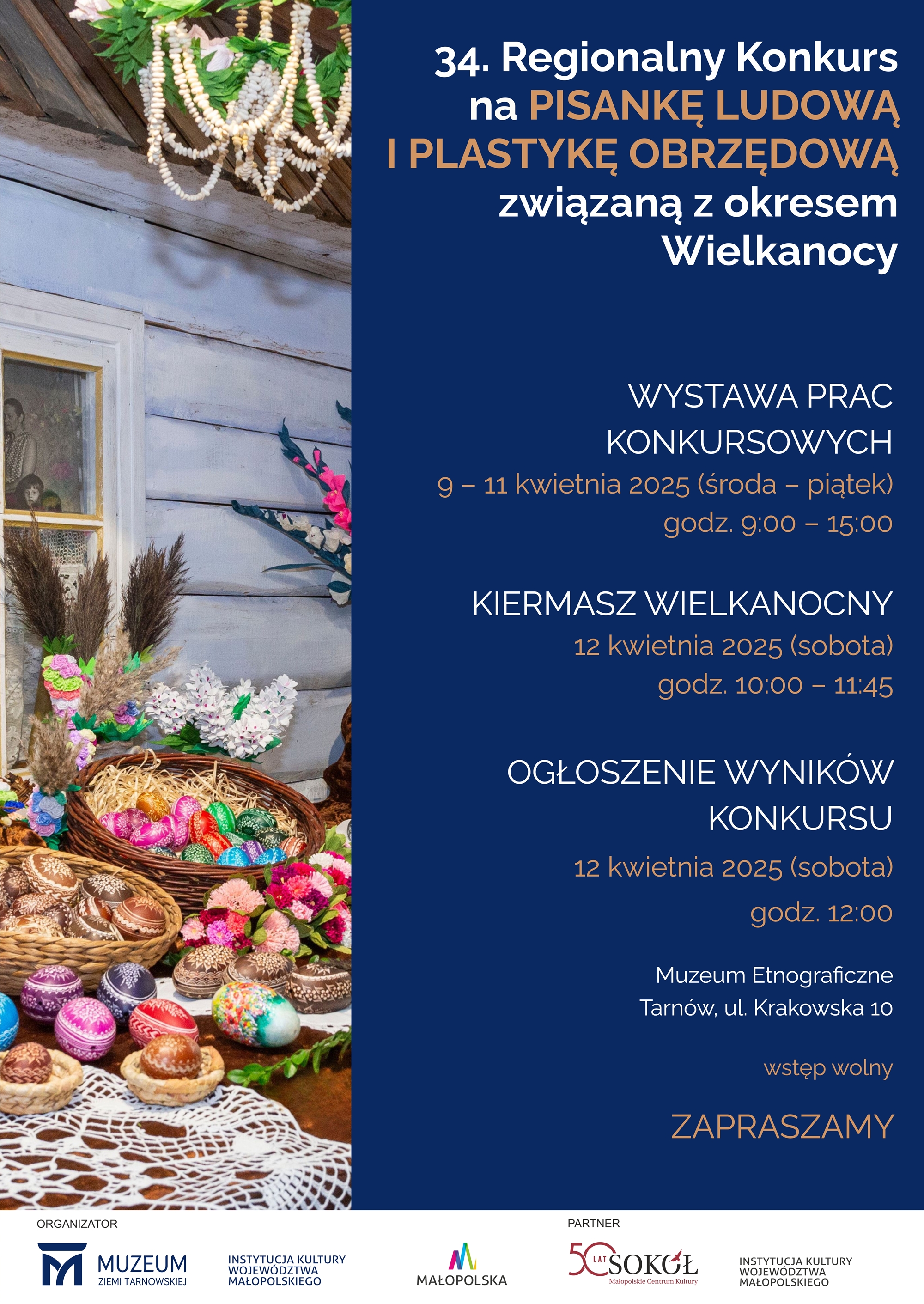 Plakat 34. Regionalnego Konkursu na Pisankę Ludową i Plastykę Obrzędową
