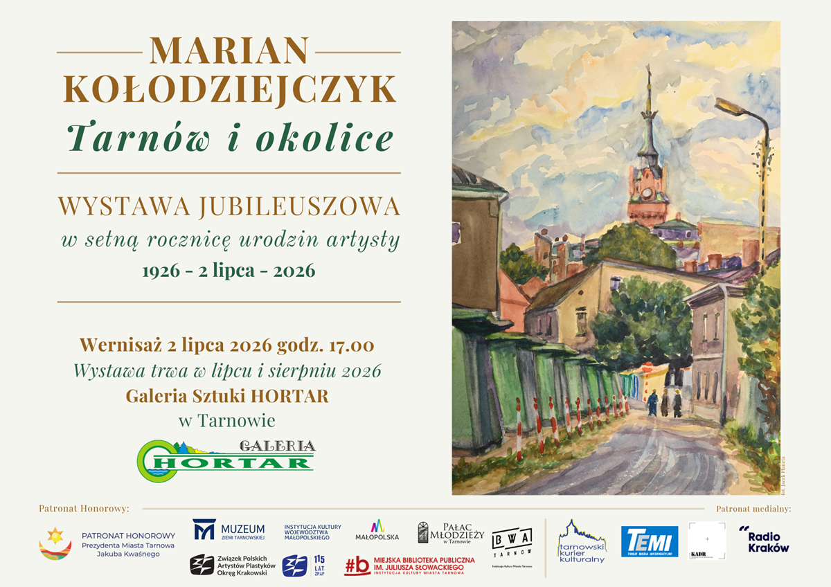 grafika promująca wystawę prac Mariana Kołodziejczyka