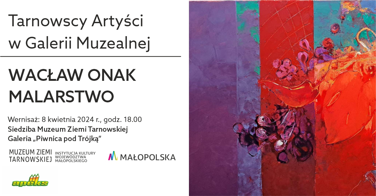 Plakat zapraszający na wystawę „Wacław Onak – Malarstwo”