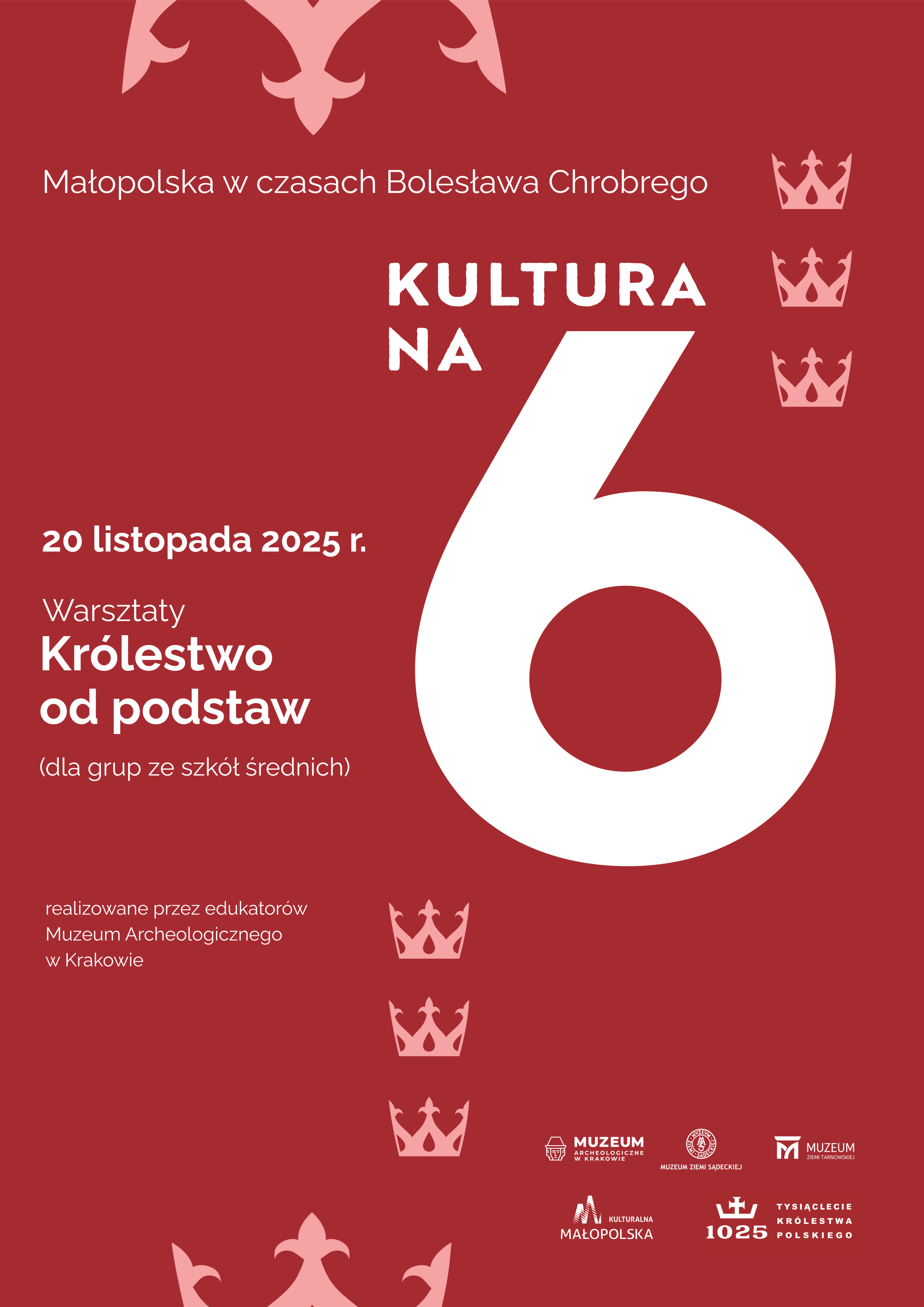 Plakat warsztatów Kultura na Szóstkę 20 listopada