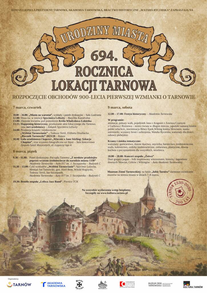 Obchody 694. rocznicy lokacji Tarnowa – plakat wydarzenia