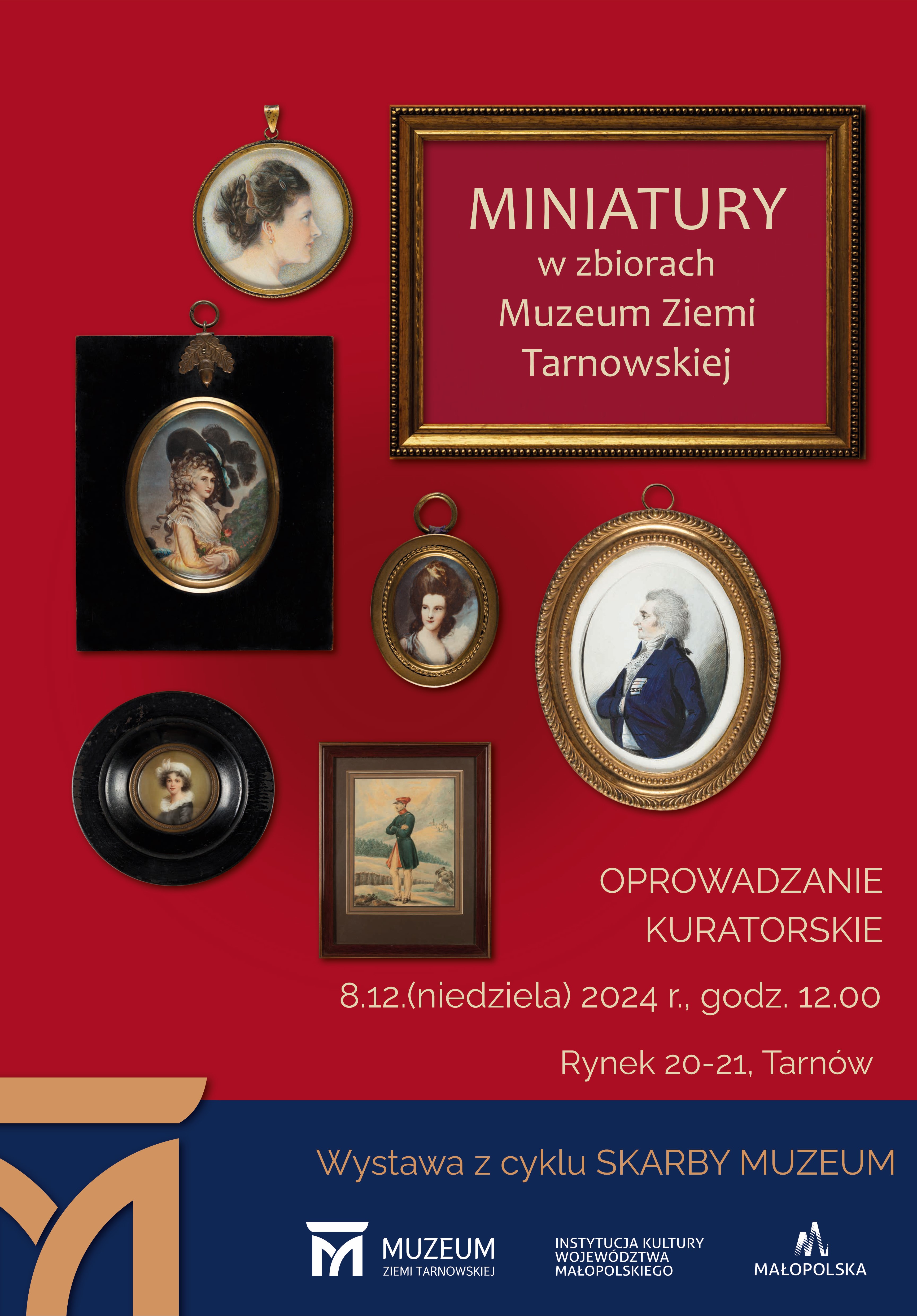 Plakat wystawy Miniatury w zbiorach Muzeum Ziemi Tarnowskiej – oprowadzanie kuratorskie