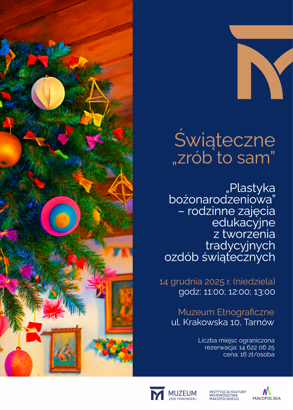 Plakat wydarzenia Świąteczne zrób to sam – rodzinne zajęcia w Muzeum Etnograficznym