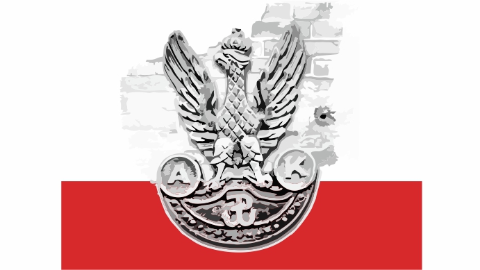 Flaga Polski i godło państwowe