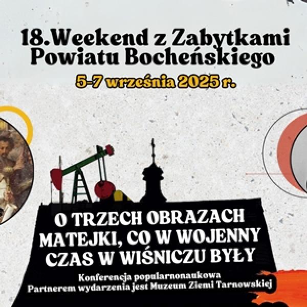 fragment plakatu "O trzech obrazach Matejki, co w wojenny czas w Wiśniczu były”