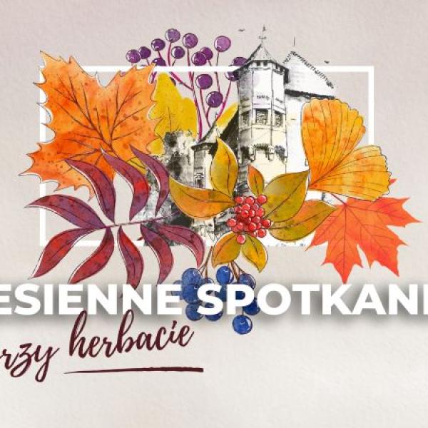 liście w jesiennych kolorach na jasnym kremowym tle