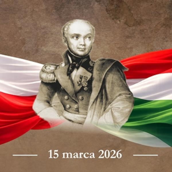 fragment plakatu przedstawiający popiersie generała Józefa Bema